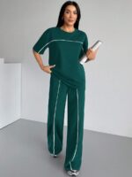 Compleu cu Pantalon Onur Verde din Bumbac - imagine 3