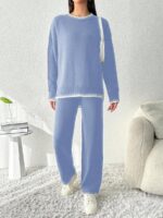 Compleu Tricotat cu Pantalon Ernesta Bleu
