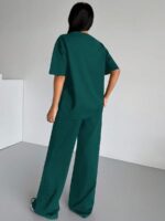 Compleu cu Pantalon Onur Verde din Bumbac - imagine 2