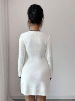 Rochie Scurta Tricotata Aneta Alba - imagine 2