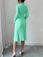 Rochie Midi Tricotata Sara Verde Menta - imagine 2