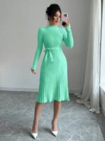 Rochie Midi Tricotata Sara Verde Menta