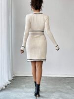 Rochie Tricotata Scurta Norca Alba - imagine 2