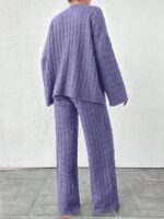 Compleu Tricotat cu Pantalon Roberta Lila - imagine 2