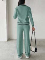 Compleu Tricotat cu Pantalon Serda Vernil - imagine 2