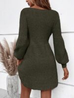 Rochie Scurta Tricotata Simiana Kaki - imagine 2