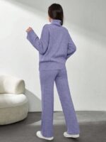 Compleu Tricotat cu Pantalon Petra Lila - imagine 2