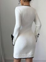 Rochie Scurta Tricotata Aurela Alba - imagine 2