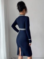 Rochie Scurta Tricotata Makela Bleumarin - imagine 2