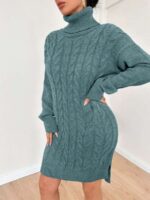 Rochie Scurta Tricotata Roura Vernil - imagine 3