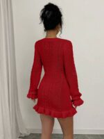 Rochie Scurta Tricotata Galve Rosie - imagine 2