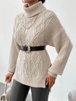 Pulover Tricotat Zizia Bej - imagine 4