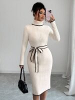 Rochie Midi Tricotata Laura Crem - imagine 3