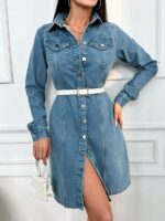 Rochie Scurta Carina din Denim - imagine 3