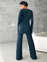 Compleu cu Pantalon Maya Albastru din Bumbac - imagine 2