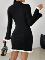 Rochie Scurta Tricotata Paula Neagra - imagine 3