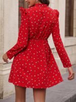 Rochie Scurta Felly Rosie cu Print Floral Alb - imagine 2