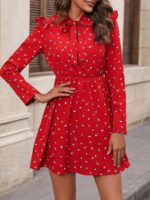 Rochie Scurta Felly Rosie cu Print Floral Alb - imagine 3