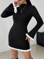 Rochie Scurta Tricotata Paula Neagra