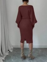 Rochie Midi Tricotata Teodora Maro cu Perle - imagine 2