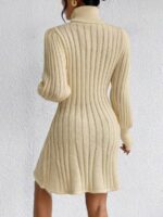 Rochie Scurta Tricotata Patri Crem - imagine 2