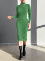 Rochie Midi Tricotata Elba Verde - imagine 3
