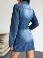 Rochie Scurta Adina din Denim - imagine 2