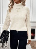 Pulover Tricotat Cataleya Crem