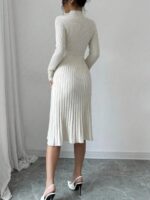 Rochie Midi Tricotata Agris Crem - imagine 2