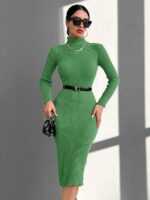 Rochie Midi Tricotata Elba Verde - imagine 2