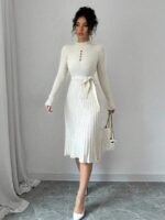Rochie Midi Tricotata Agris Crem