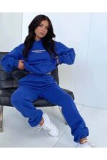 Trening Dama Soraya Albastru din Bumbac - imagine 3