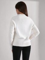 Pulover Tricotat Narisa Alb - imagine 2