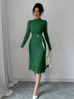 Rochie Midi Tricotata Mariola Verde - imagine 4