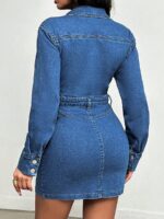 Rochie Scurta Beatrice din Denim - imagine 2