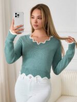 Pulover Tricotat Lorett Verde Menta