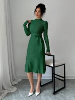 Rochie Midi Tricotata Mariola Verde - imagine 5