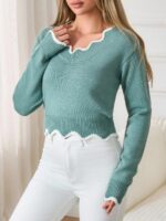 Pulover Tricotat Lorett Verde Menta - imagine 2