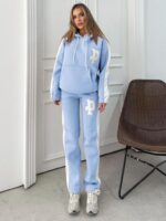 Trening vătuit format din bluza si pantalon Doris Bleu - imagine 4