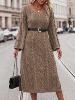 Rochie Midi Tricotata Uma Bej