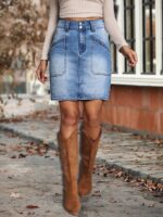 Fusta Scurta Alexa din Denim - imagine 3