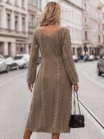 Rochie Midi Tricotata Uma Bej - imagine 2