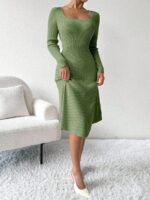 Rochie Midi Tricotata Elina Vernil - imagine 3