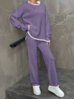 Compleu Tricotat cu Pantalon Ernesta Lila