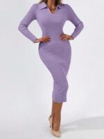 Rochie Midi Tricotata Cassey Lila - imagine 2