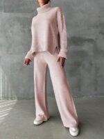 Compleu Tricotat cu Pantalon Lidia Roz