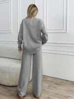 Compleu Tricotat cu Pantalon Geralda Gri - imagine 2