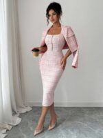 Compleu cu Rochie Midi Antonia Roz