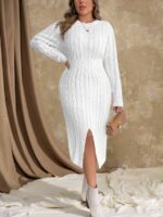 Rochie Midi Tricotata Ronna Alba - Marimi Mari
