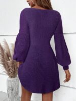 Rochie Scurta Tricotata Elsa Mov - imagine 2